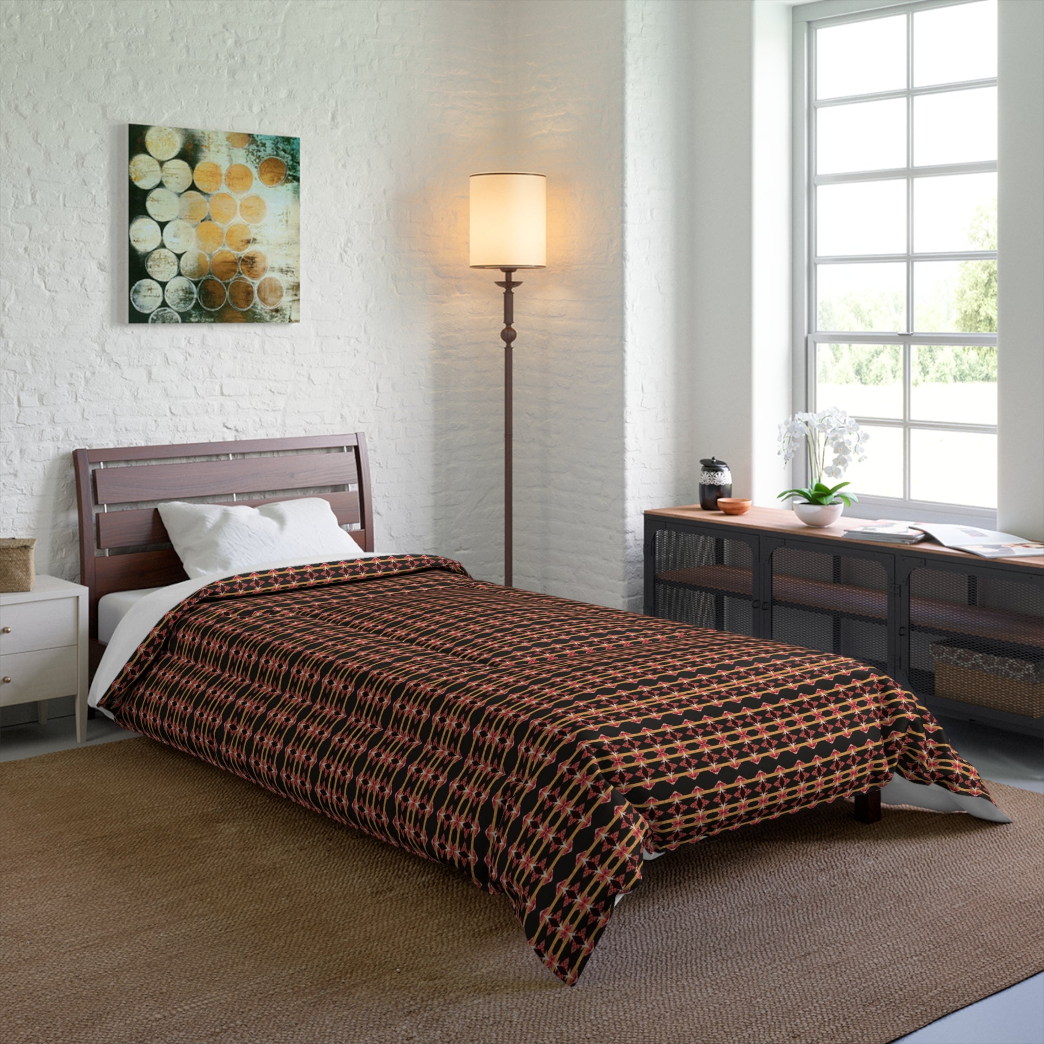 "Native America Now" Brown Plaid Comforter - Rustic Buffalo Check Bedding