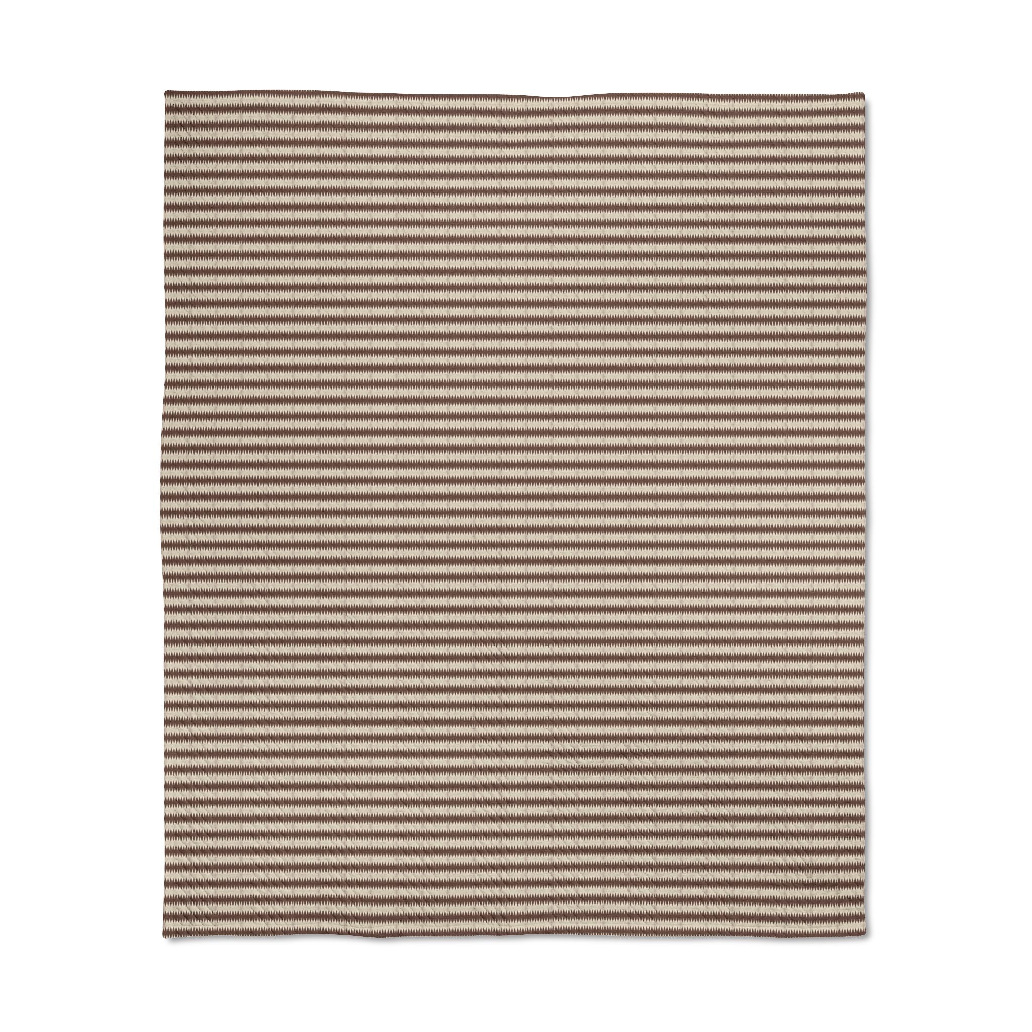 "Mississippi Morning" Brown and Beige Quilted Throw Blanket — Neutral Striped Cozy Lap Throw for Living Room & Bedroom