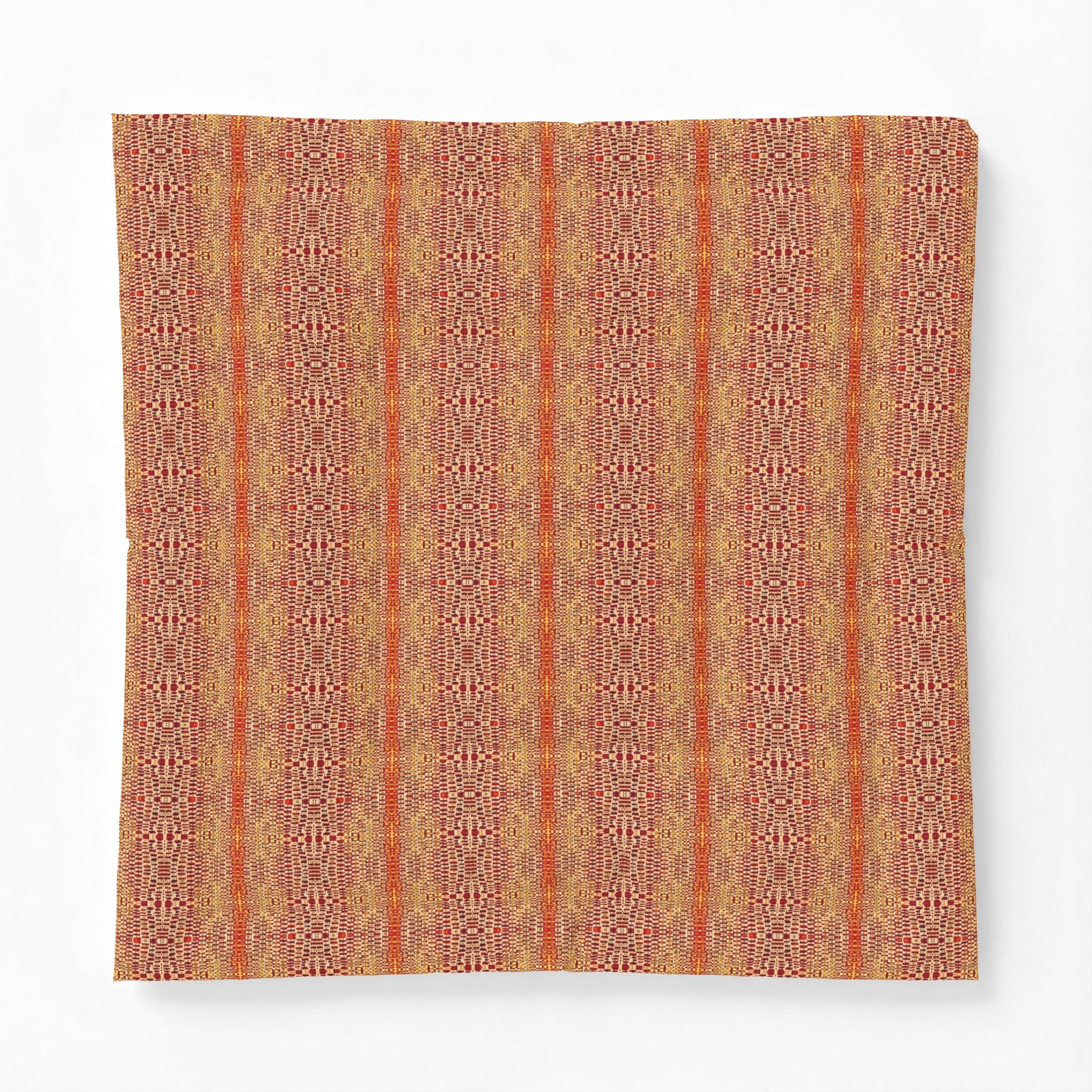 "Queen Mother" Gold Bronze Regal Boho Striped Cotton Comforter — Warm Earthtone Tribal Pattern