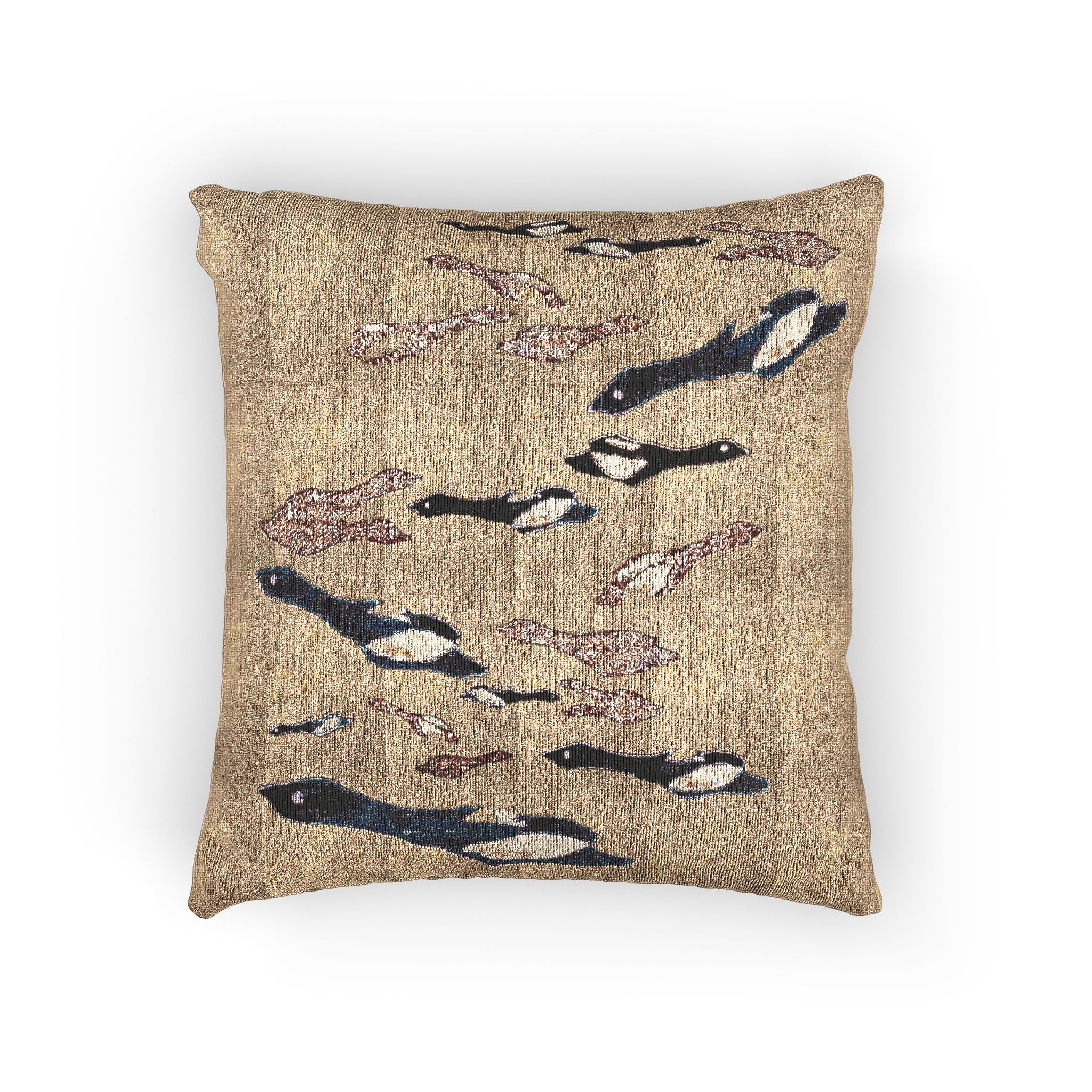 "Fly Me to the Moon" Woven Pillow — Coastal Birds Tapestry Throw Pillow