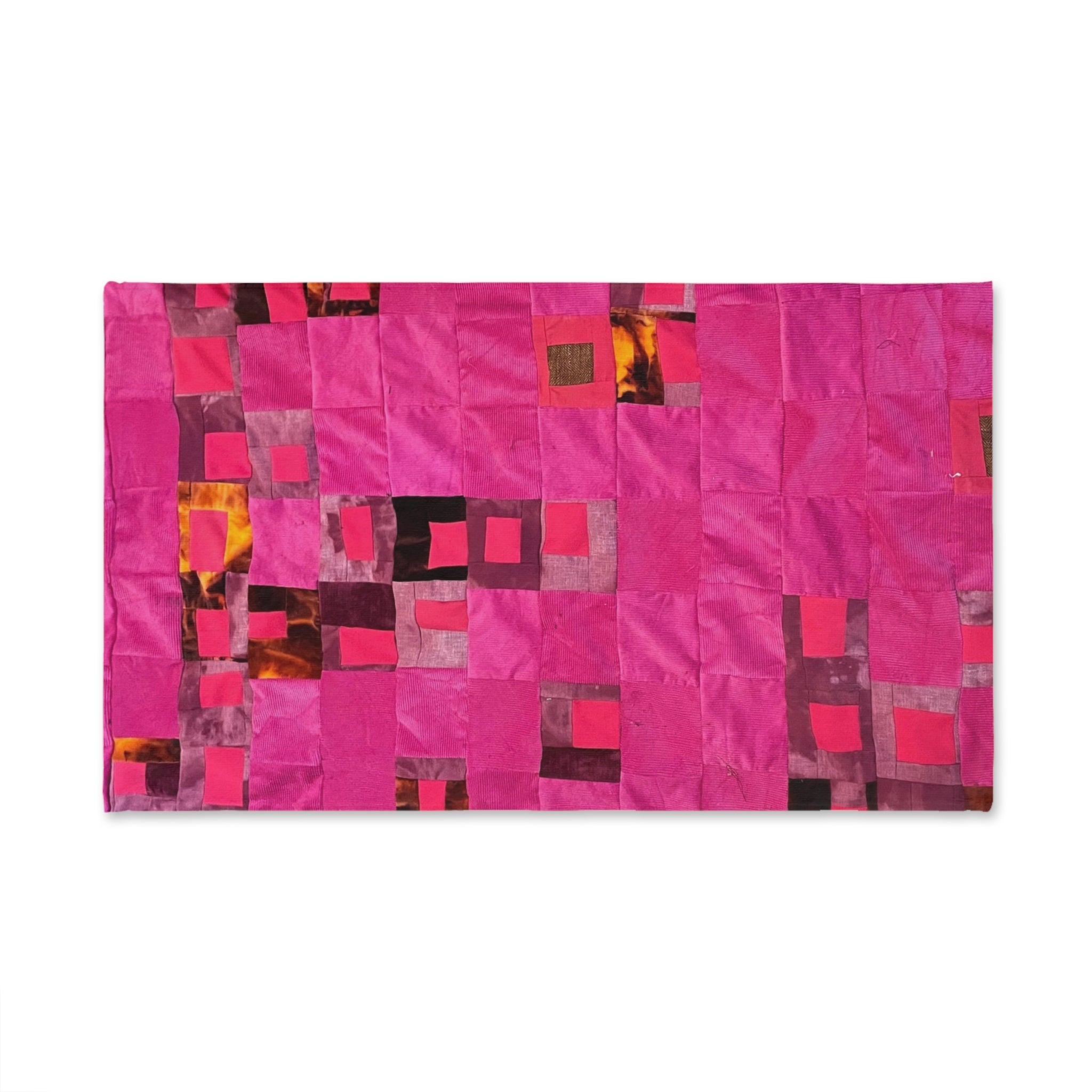 "Lela" Pink Mosaic Hand Towel – Vibrant Patchwork Kitchen or Bath Accent
