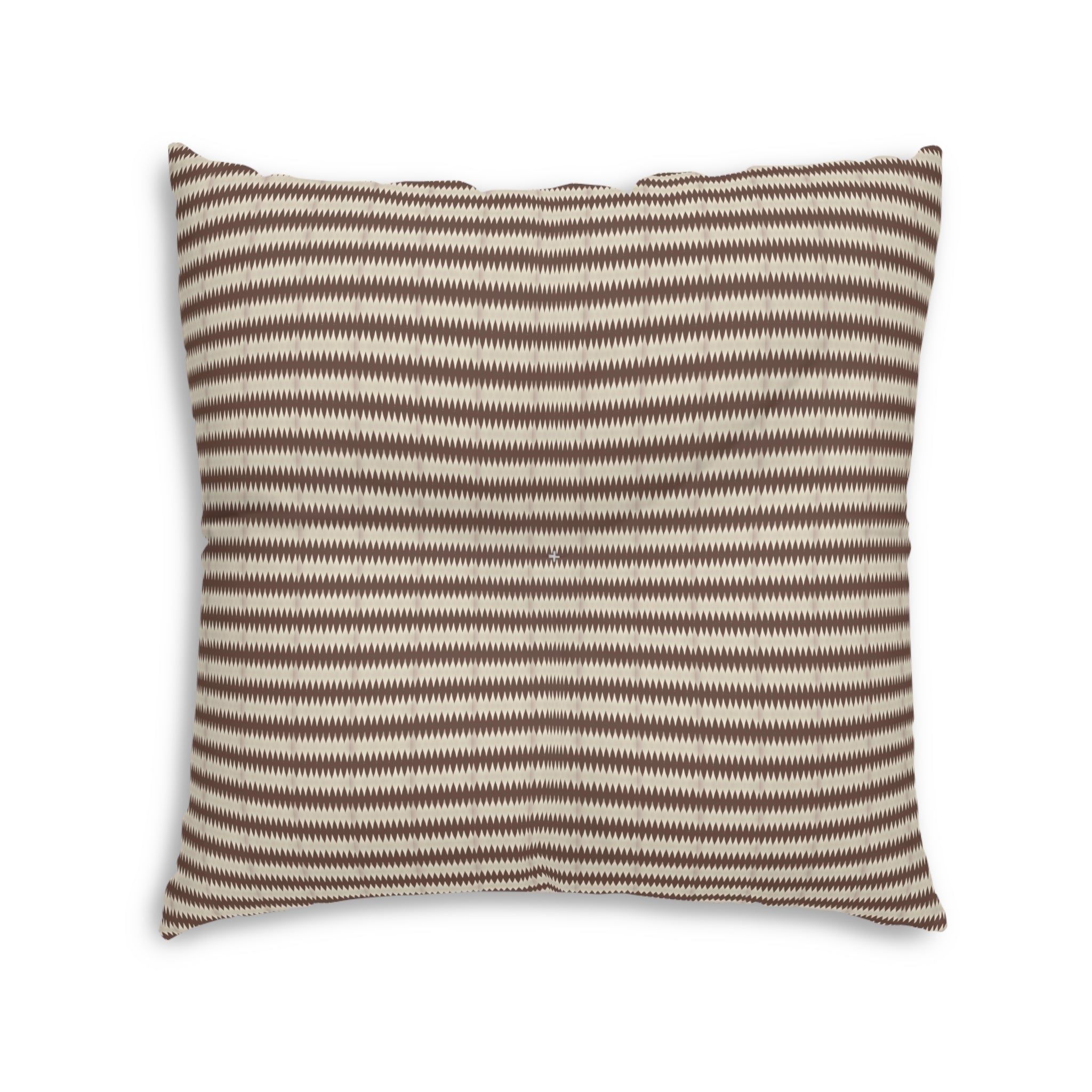"Mississippi Morning" Striped Tufted Floor Pillow — Neutral Boho Square Cushion
