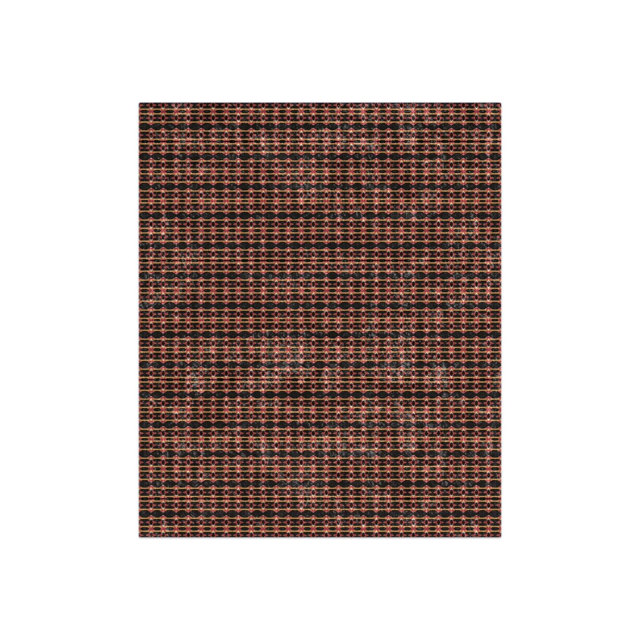 "Native America Now" Crushed Velvet Throw Blanket — Vintage Houndstooth Copper Plaid Cozy Throw