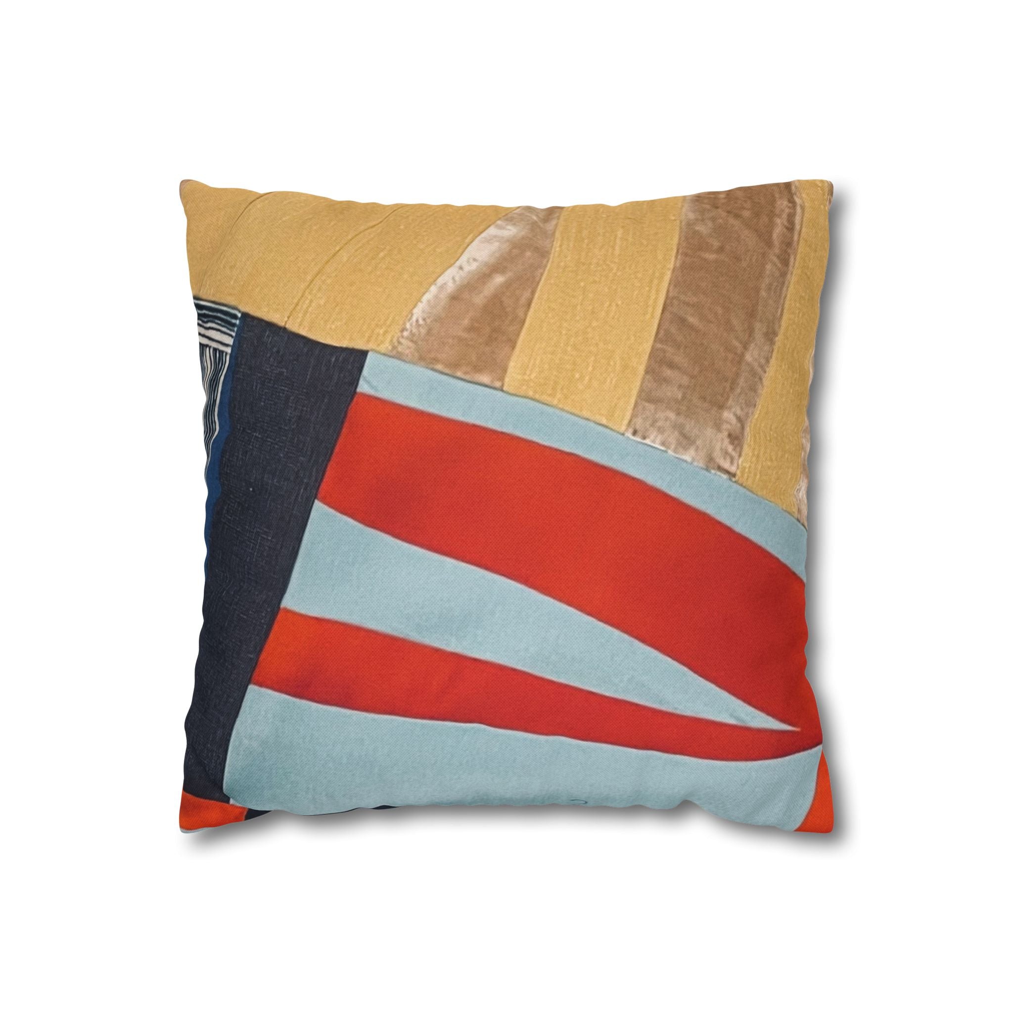 "Hannah and Samuel" Abstract Patchwork Pillowcase — Colorblock Modern Decorative Throw Pillow