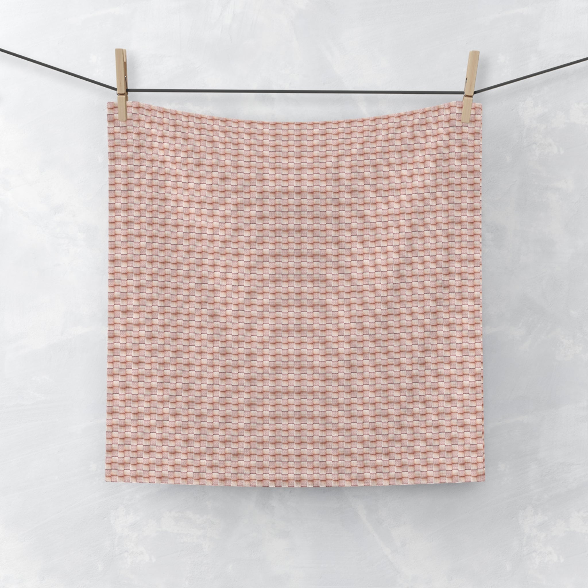 "Grandma Rose" Blush Waffle Face Towel — Soft Cotton Washcloth for Daily Skincare