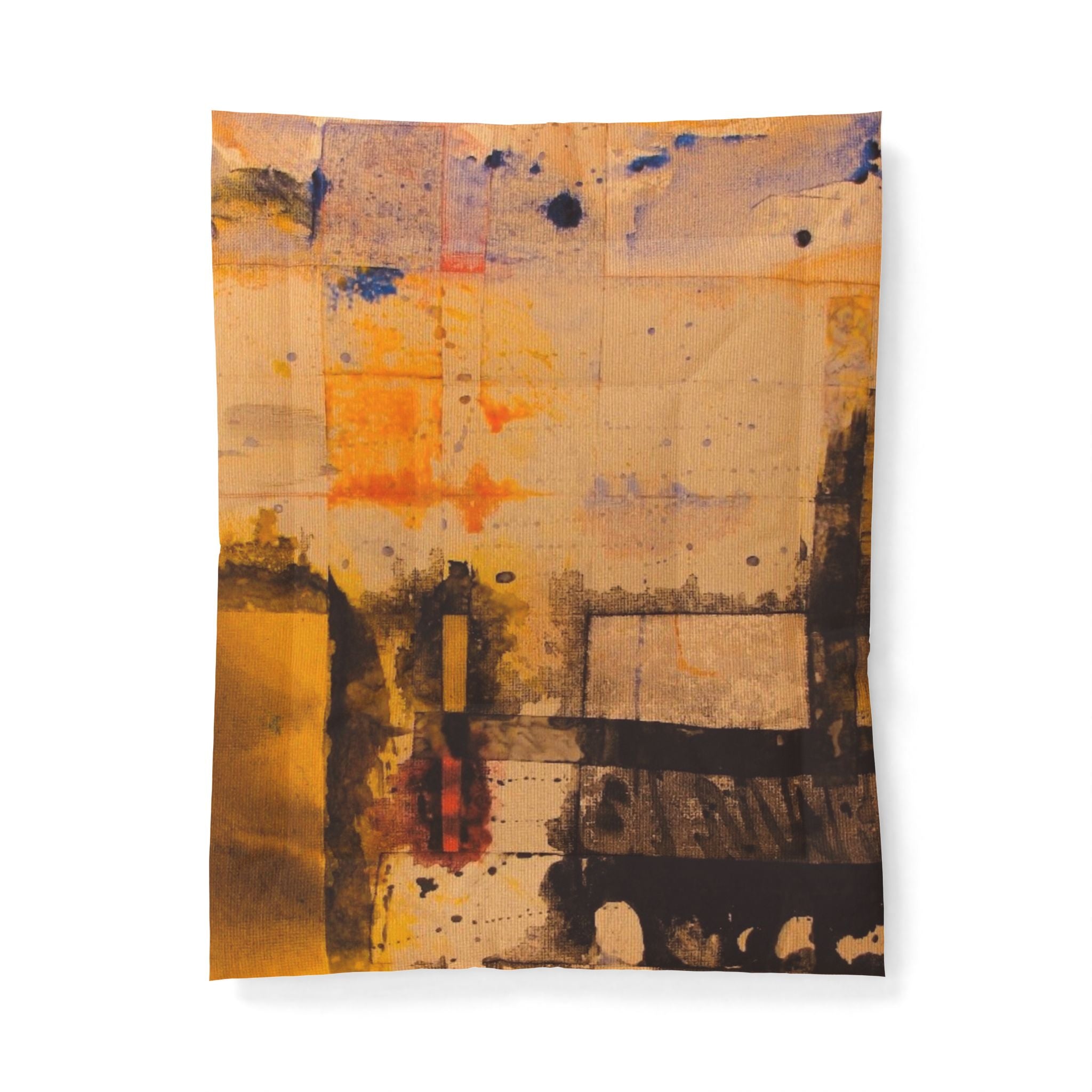 "Dance In The Rain" Abstract Amber Cotton Comforter – Modern Industrial Art Bedding