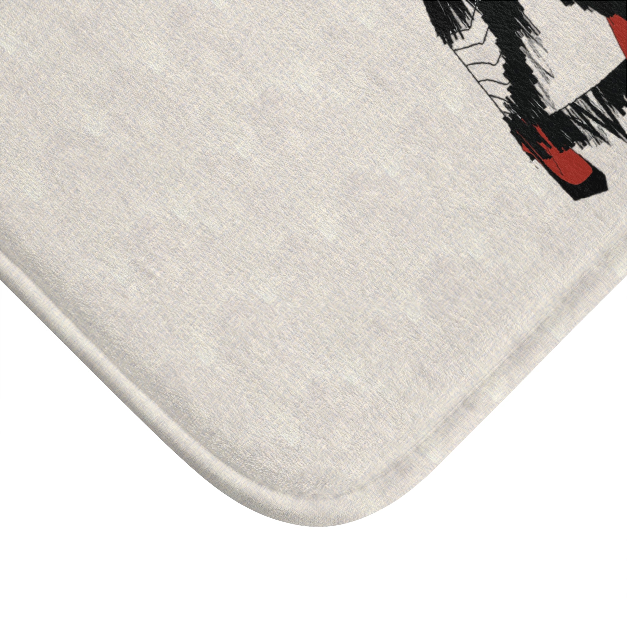 "Fierce Honey" Art Deco Fashion Bath Mat — Triple Silhouette Black & White Statement