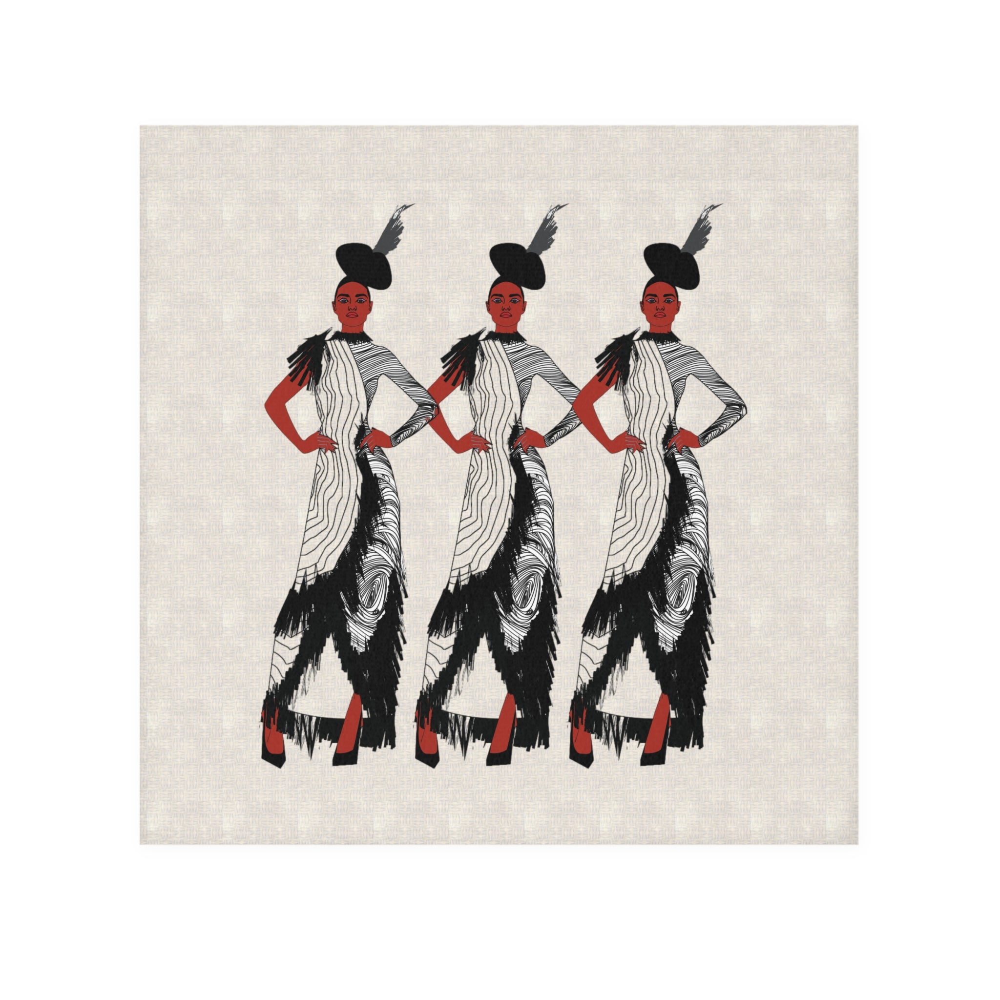 "Fierce Honey" Illustrated Black Woman Face Towel – Fashion Portrait Hand Towel