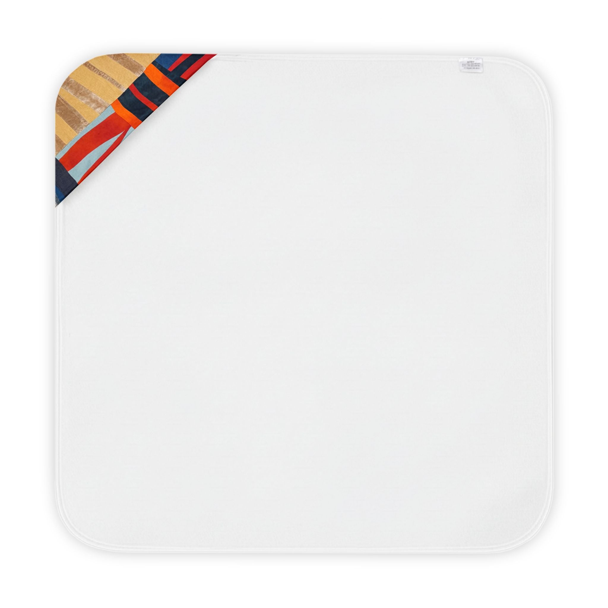 "Hannah and Samuel" Abstract Patchwork Hooded Baby Towel — Colorful Geometric Bath Wrap for Infants