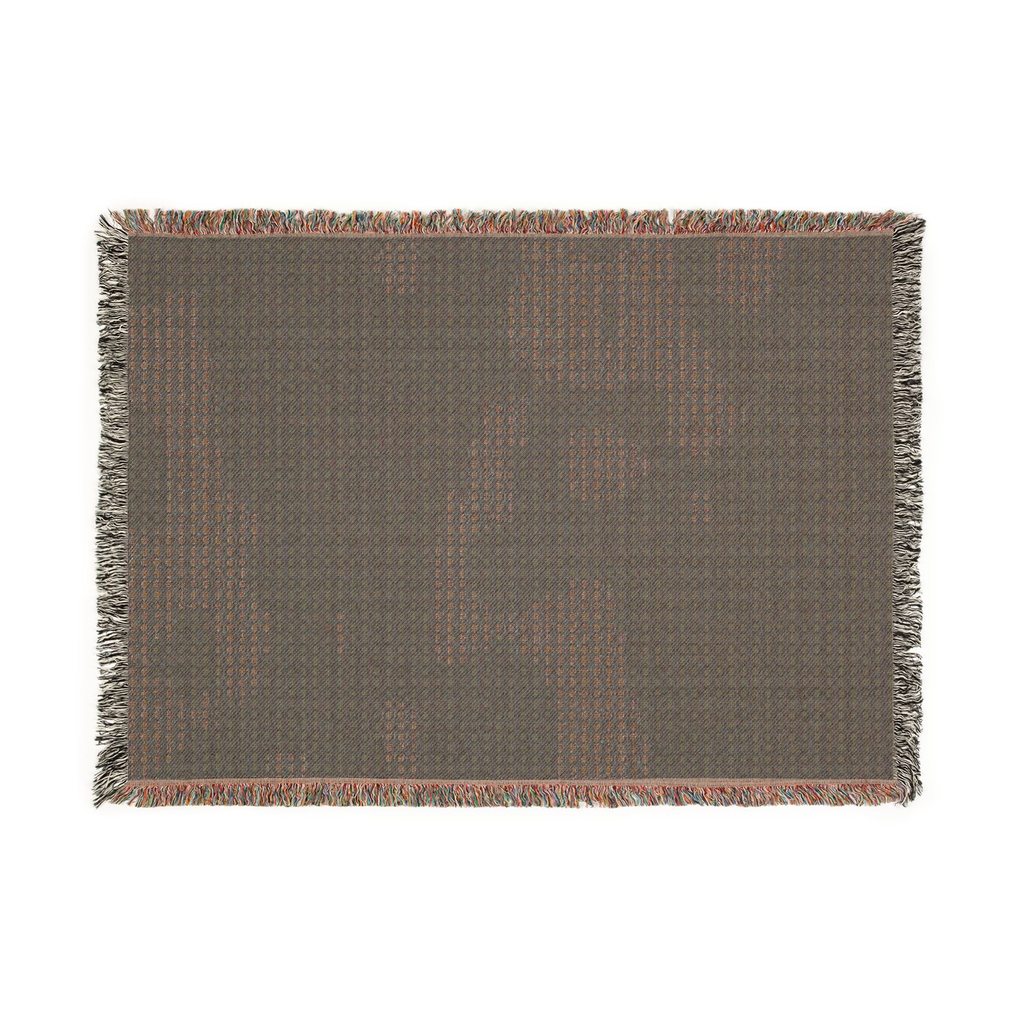 "Where Are We Going?" Woven Textile, Blue and Green Blanket