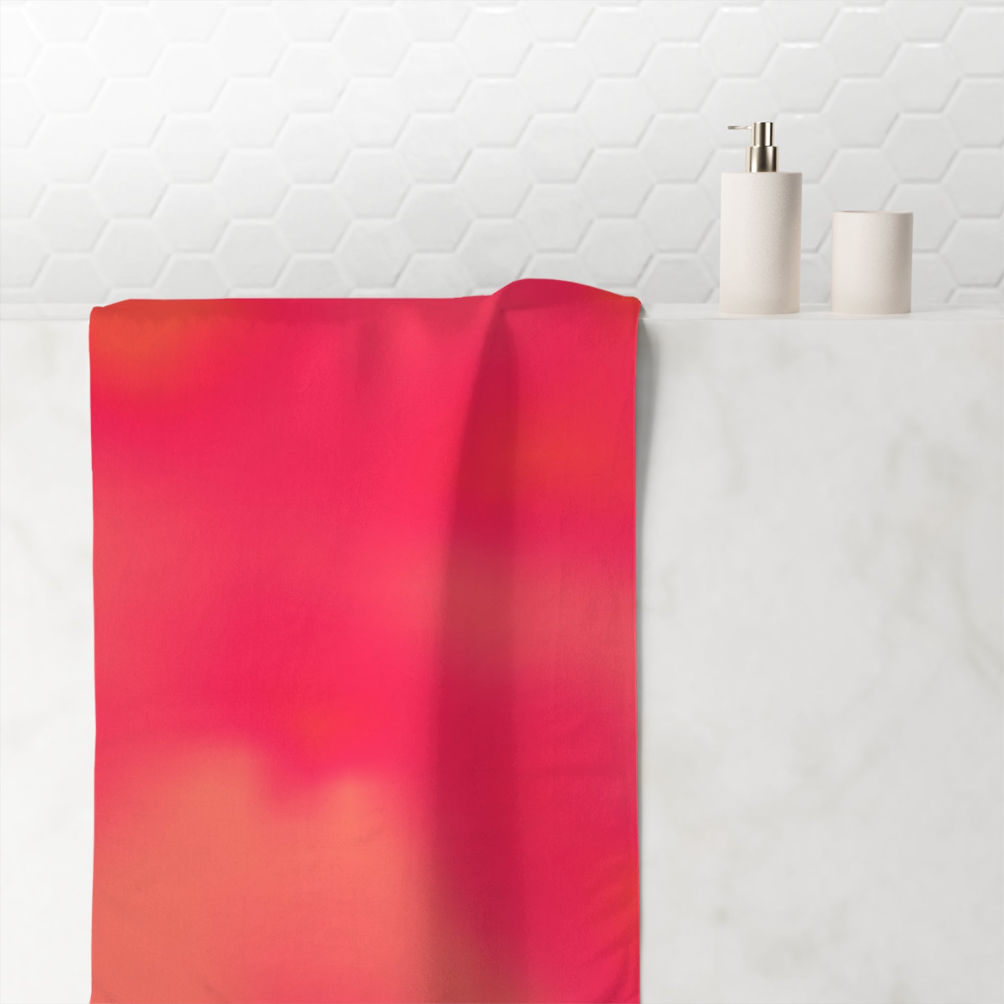 "The Skies Will Break For You, My Friend" Vibrant Coral Ombre Beach Towel