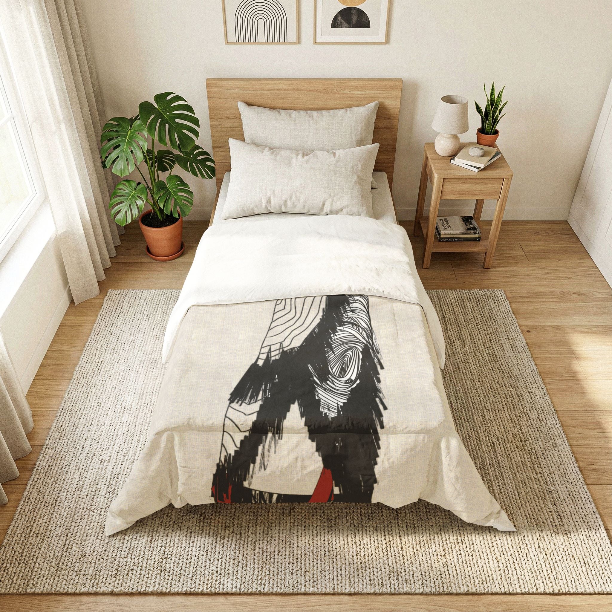 "Fierce Honey" Art Deco Fashion Cotton Comforter – Vintage - Model Design
