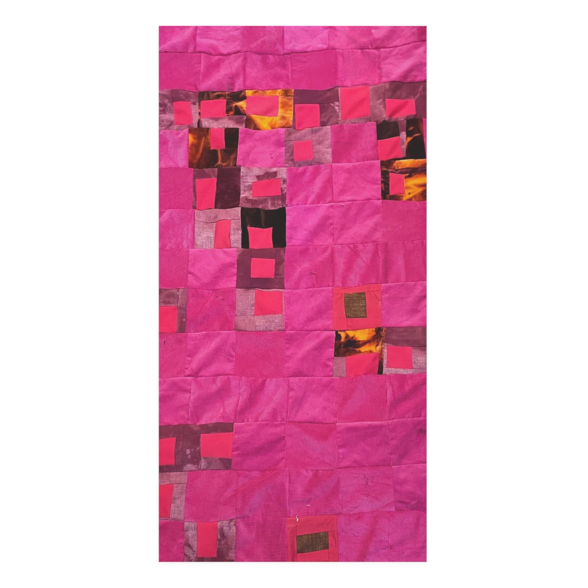 "Lela" Pink Mosaic Mink-Cotton Towel — Soft Plush Beach & Bath Towel