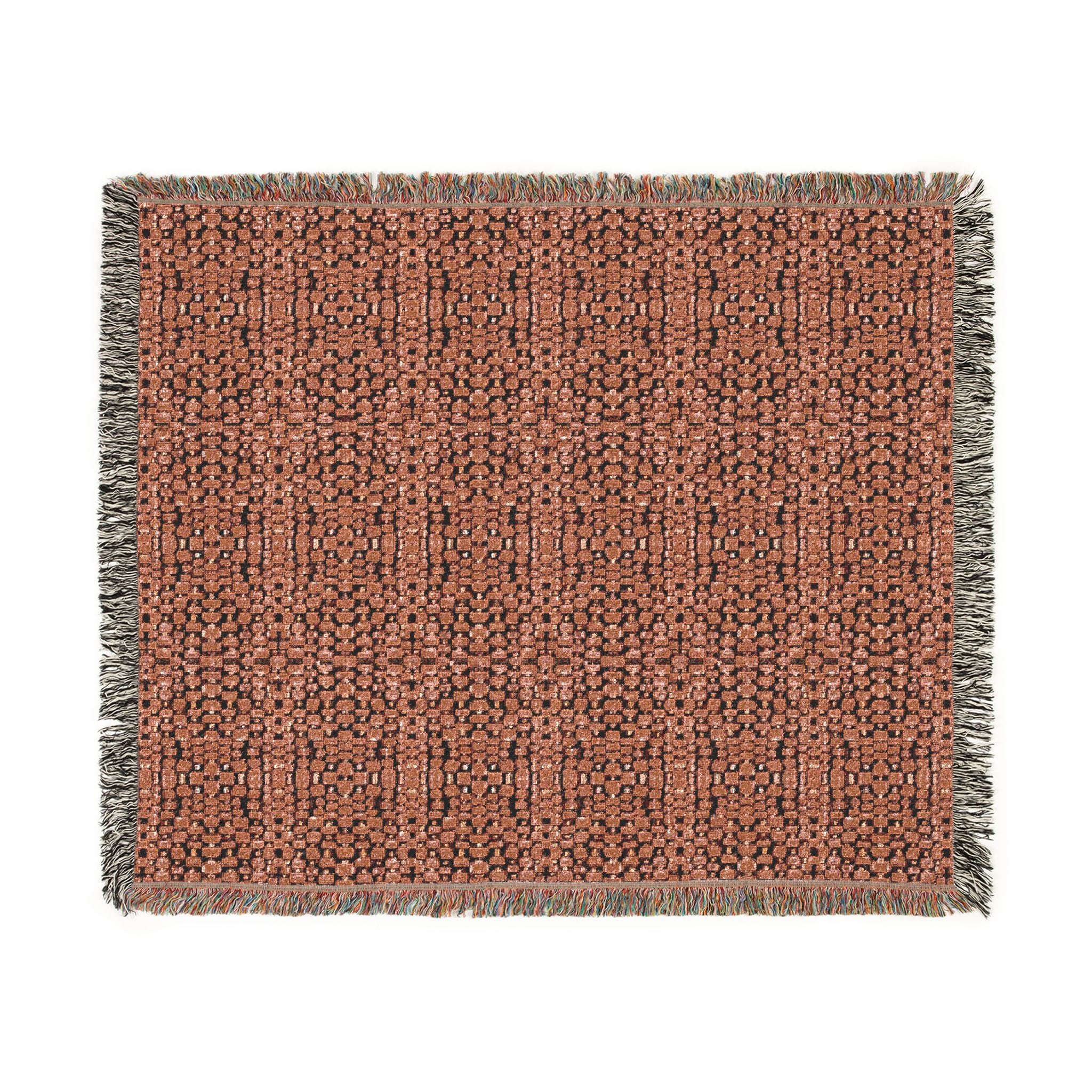 "Japanese Cherry Blossom" Rustic Woven Patterned Blanket - Cozy Textured Throw for Living Room & Cabin Decor