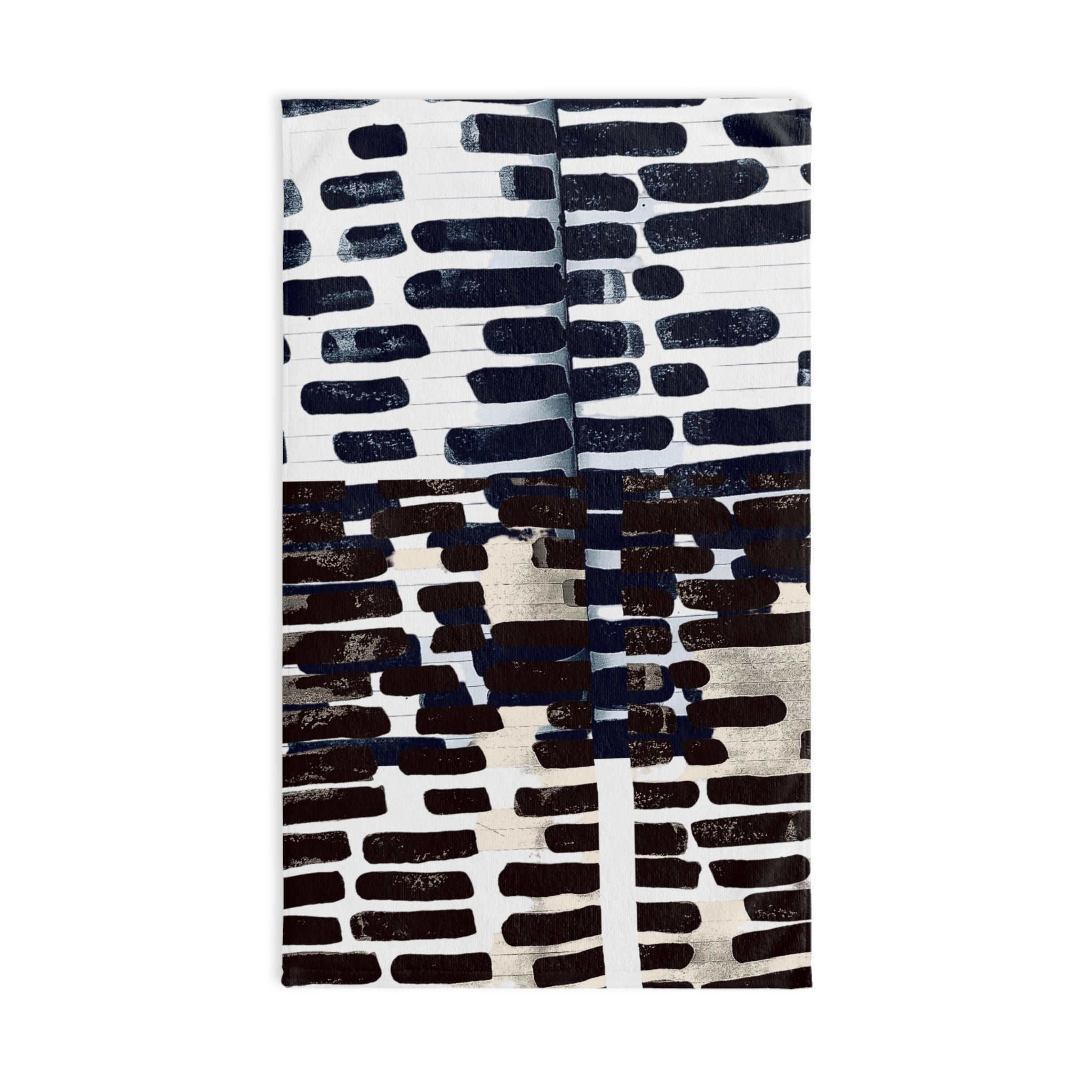 "Only My Notebook Knows How I Feel, My Heart Is On Every Page" Modern Black Brushstroke Hand Towel — Abstract Monochrome Kitchen & Bathroom Accent