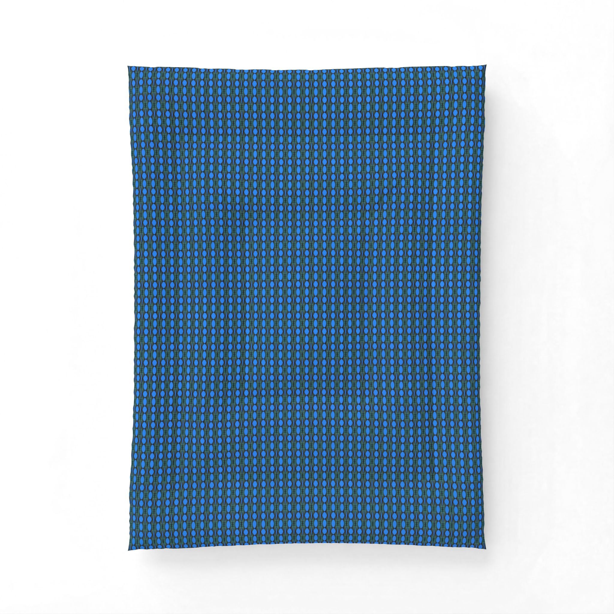 "Where Are We Going?" Blue Geometric Cotton Comforter – Modern Dot Pattern Bedspread