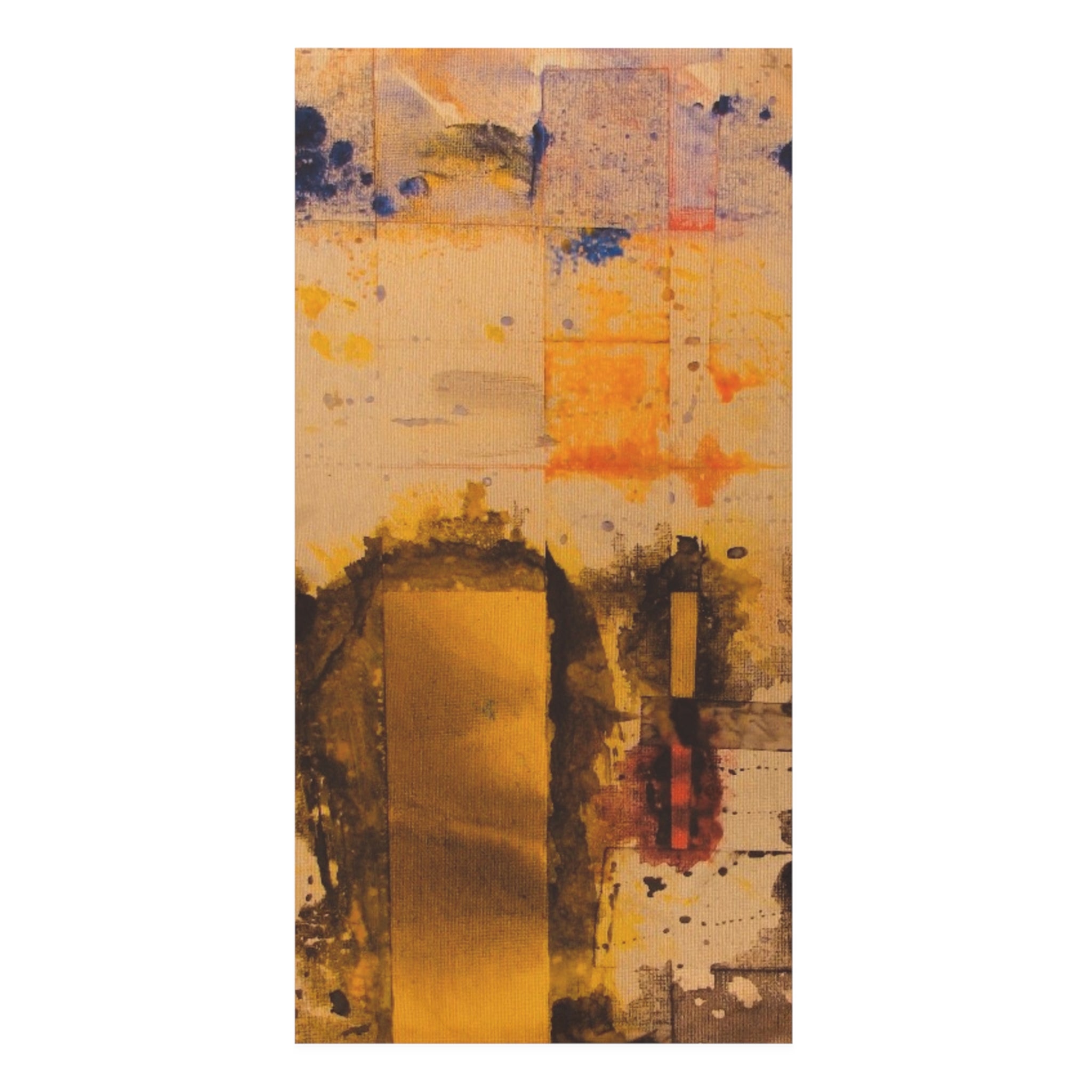 "Dance in the Rain" Abstract Gold Art Cotton Towel — Modern Artistic Beach & Bath Towel