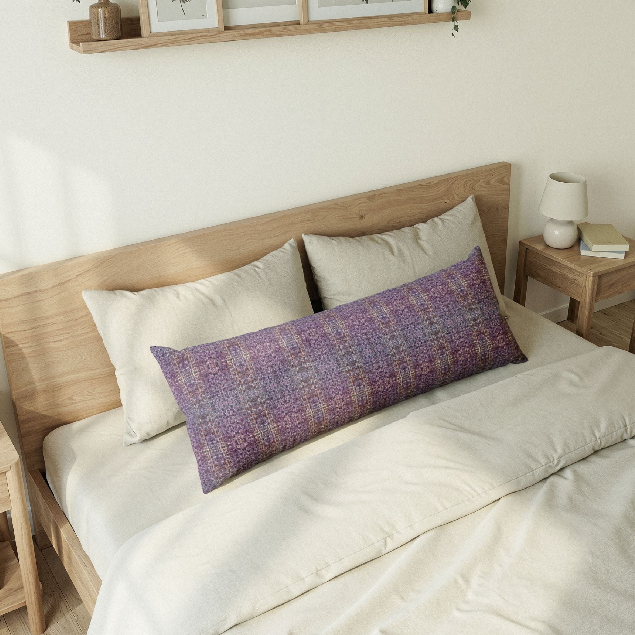 "Pauline, My Love" Purple Mosaic Body Pillow — Cozy Decorative Lumbar Cushion