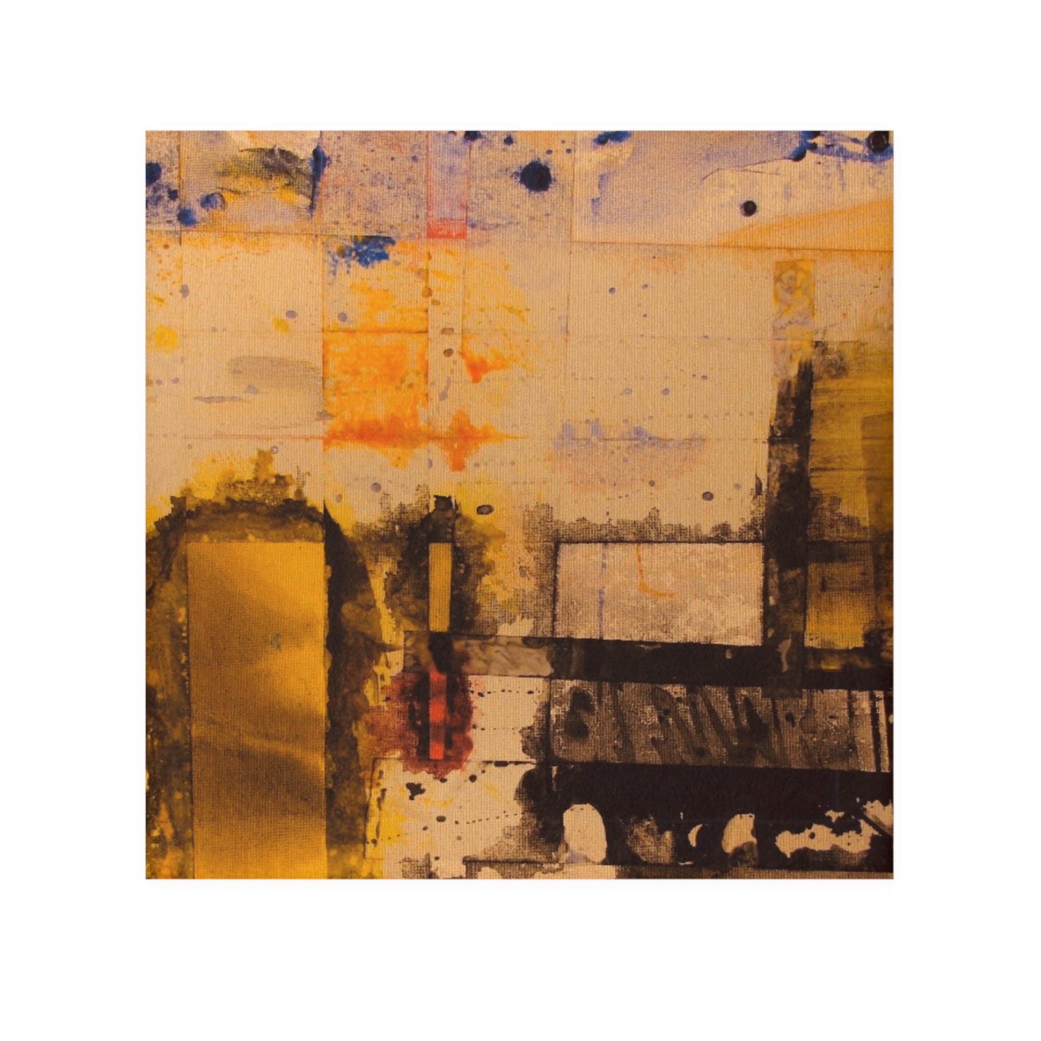 "Dance In The Rain" Abstract Urban Gold Face Towel