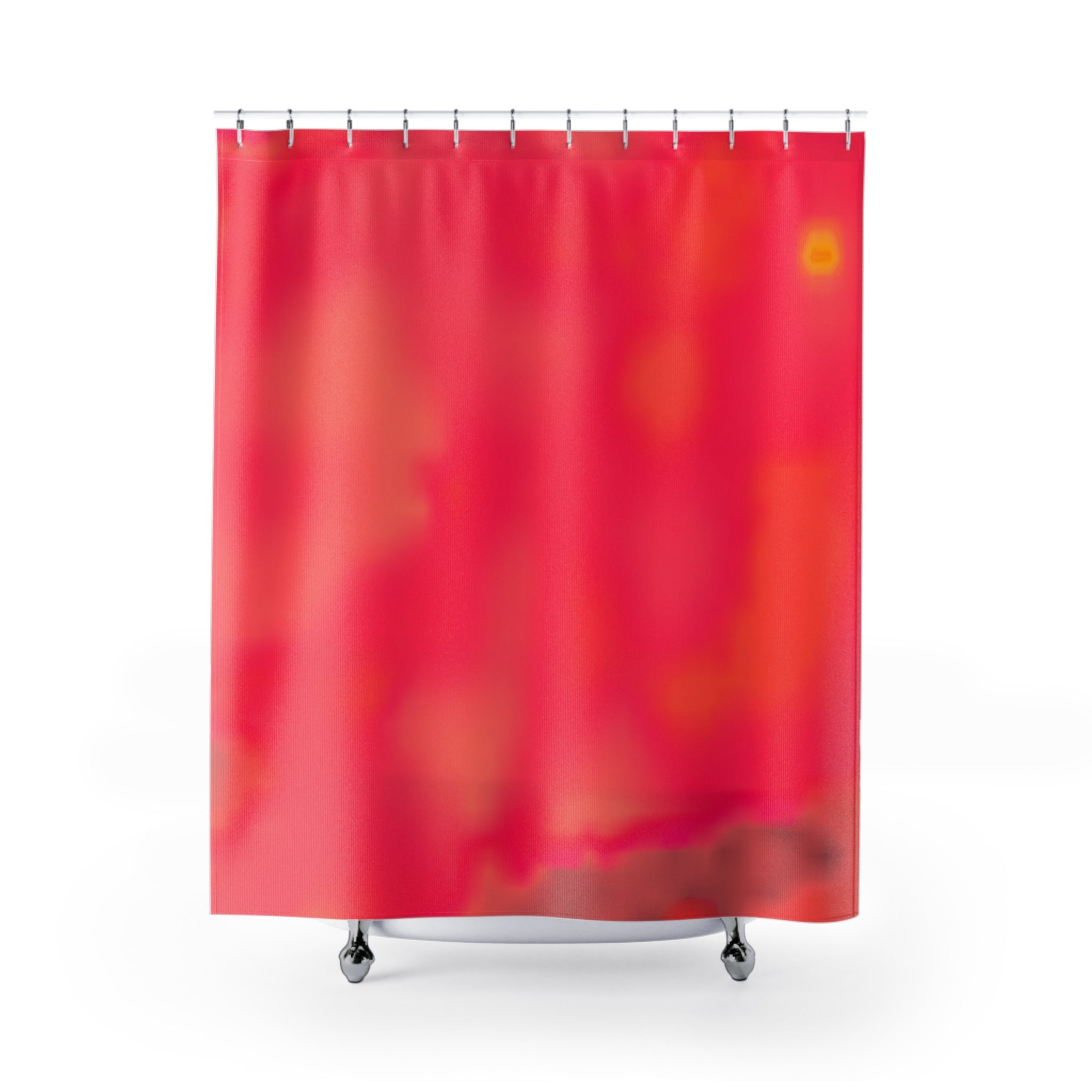 "The Skies Will Break For You, My Friend" Red Coral Gradient Shower Curtain — Abstract Warm Tones Bathroom Décor