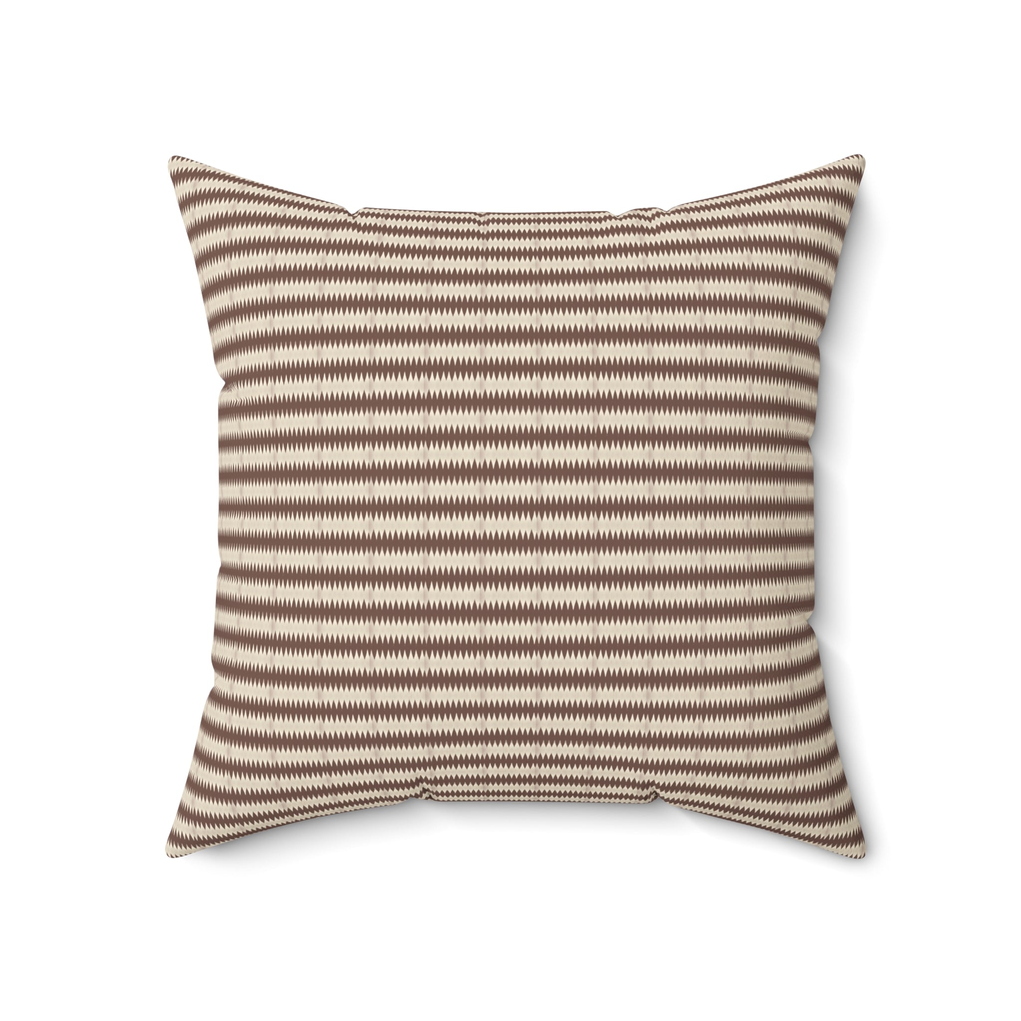 "Mississippi Morning" Striped Brown and Beige Square Pillow — Cozy Neutral Home Decor Cushion