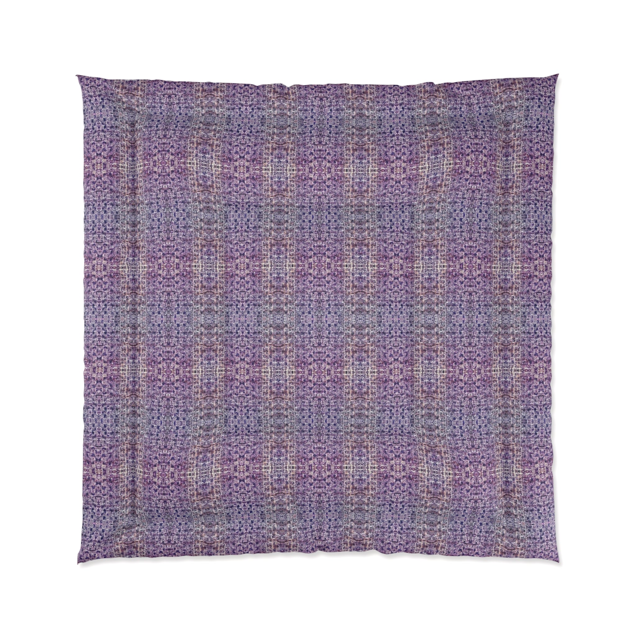 "Pauline, My Love" Purple Mosaic Comforter – Boho Plaid Bedding for Cozy Bedroom