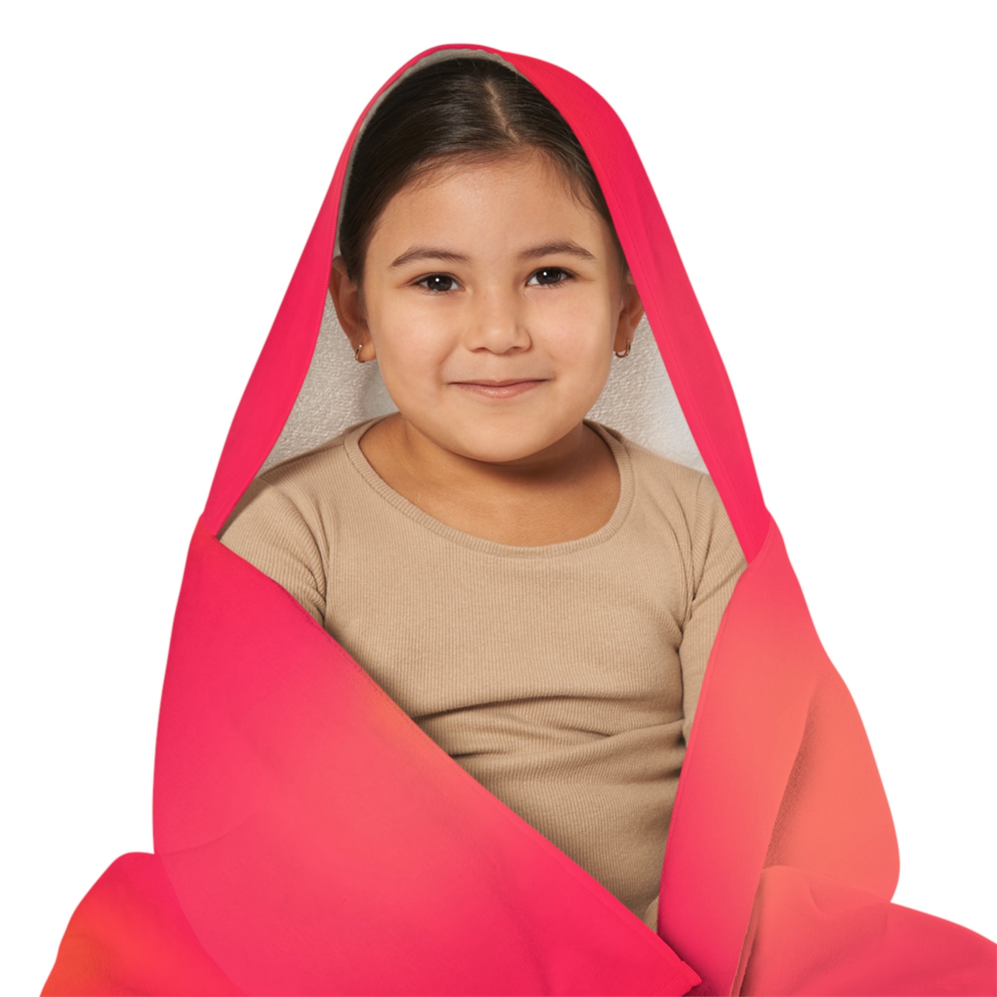 "The Skies Will Break For You, My Friend" Youth Hooded Towel — Bright Pink Watercolor Kids Beach & Bath Wrap