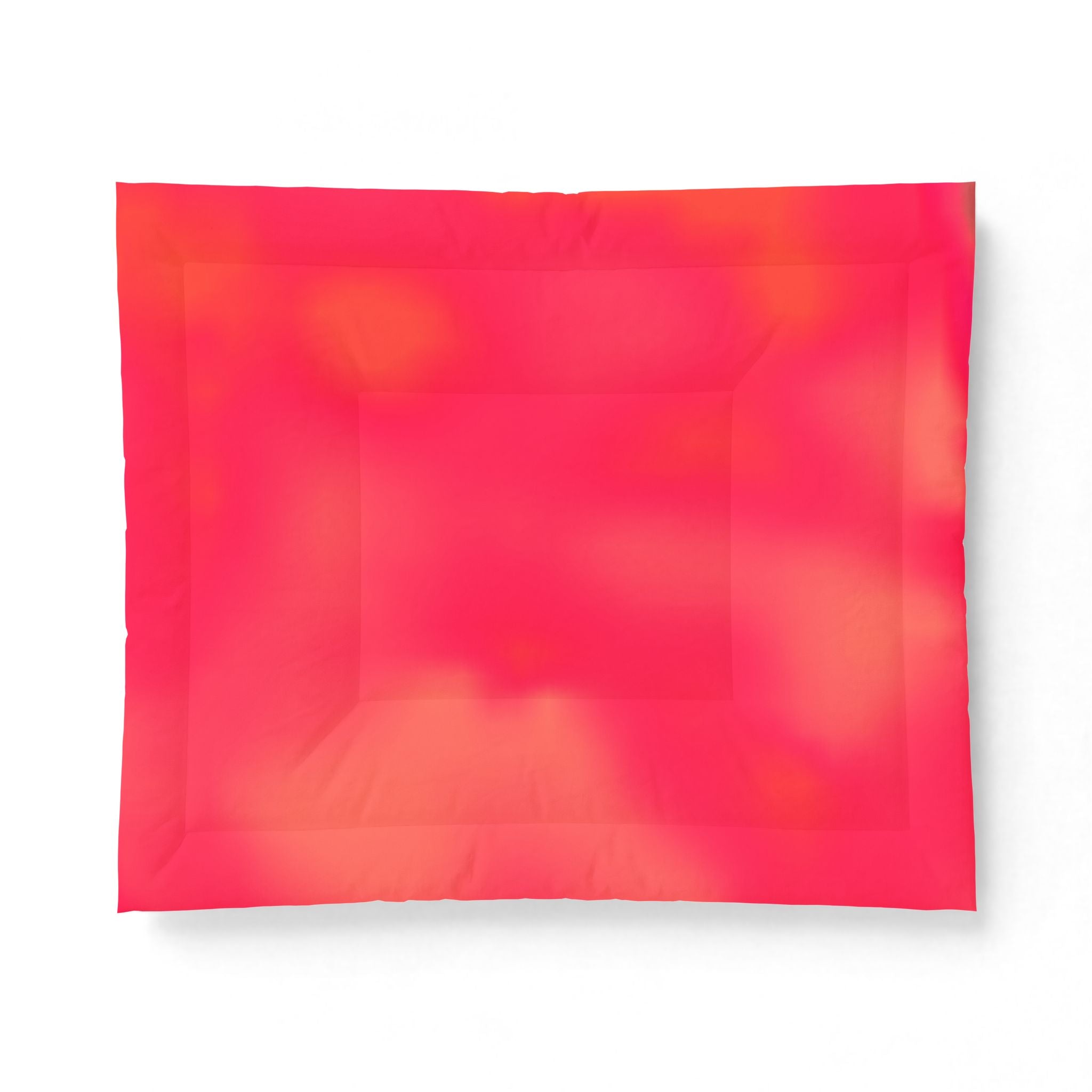 "The Skies Will Break For You, My Friend" Cotton Comforter — Coral Ombre Cotton Comforter (Bright Red to Peach Gradient)