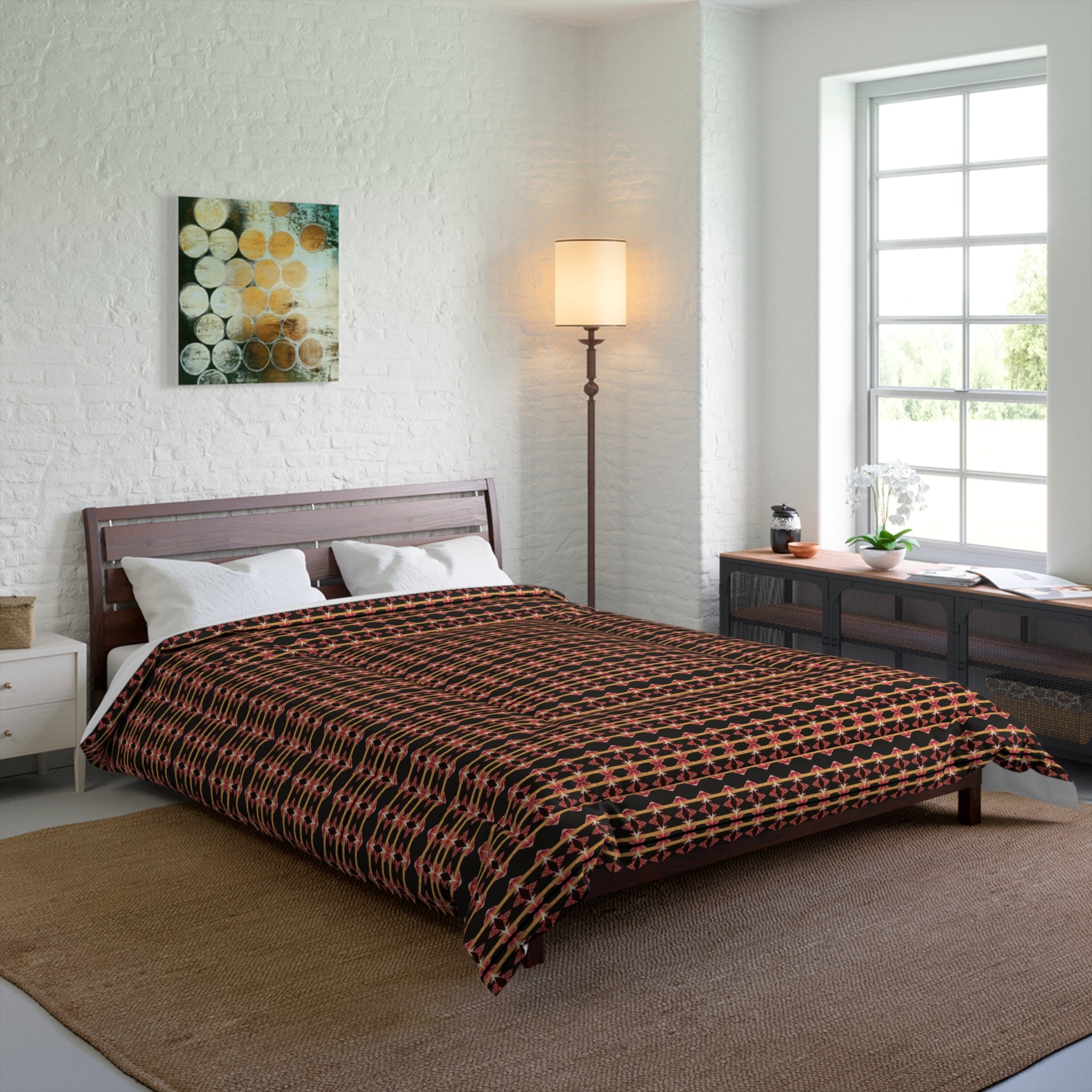 "Native America Now" Brown Plaid Comforter - Rustic Buffalo Check Bedding