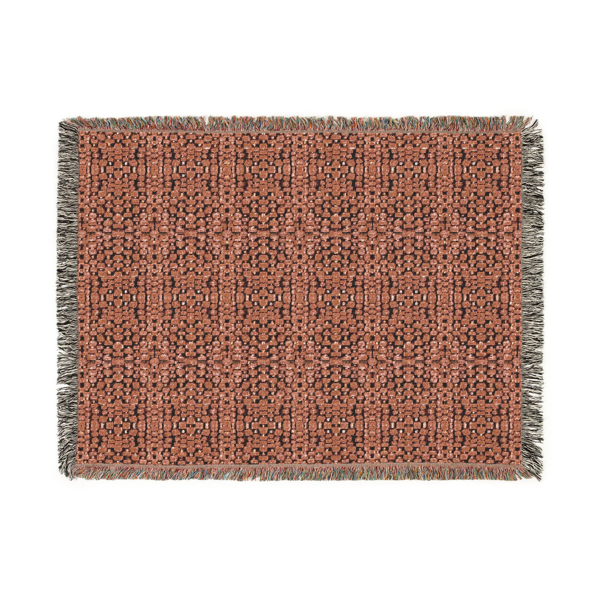 "Japanese Cherry Blossom" Rustic Woven Patterned Blanket - Cozy Textured Throw for Living Room & Cabin Decor