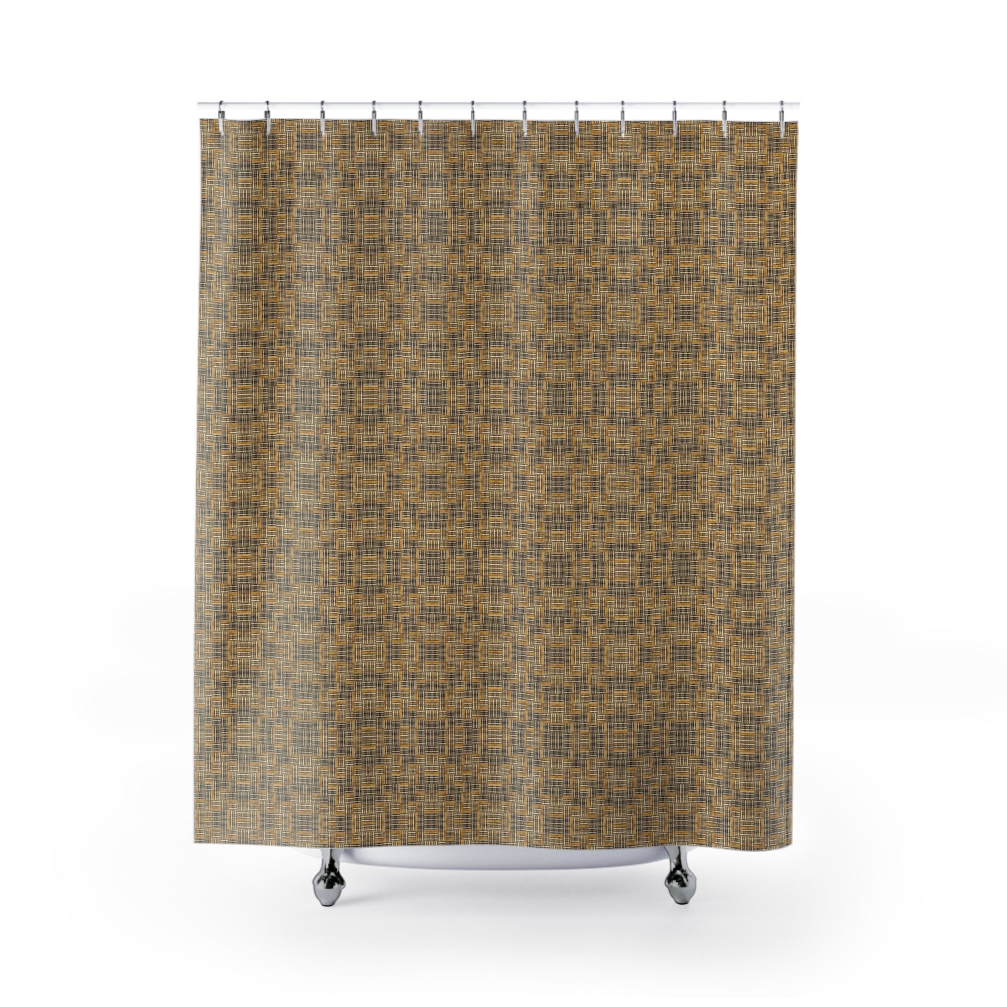 "All Things Fall Apart" Boho Coral Leopard Shower Curtain — Bold Animal Print Bathroom Decor