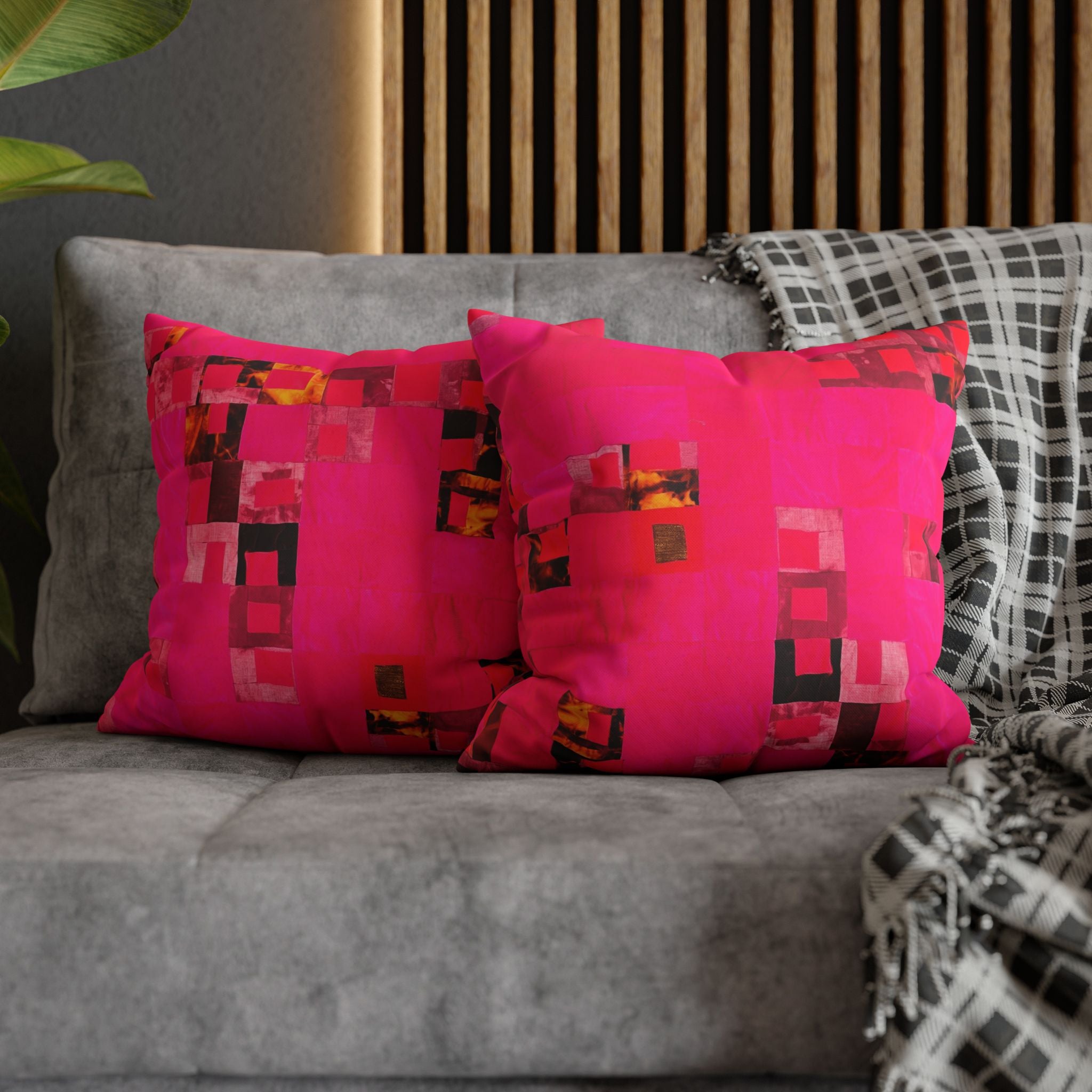 "Lela, My Darling" Vibrant Square Canvas Pillowcase, Decorative Cushion, Modern Home Decor, Throw Pillow, Colorful Accent, Cozy Living Room