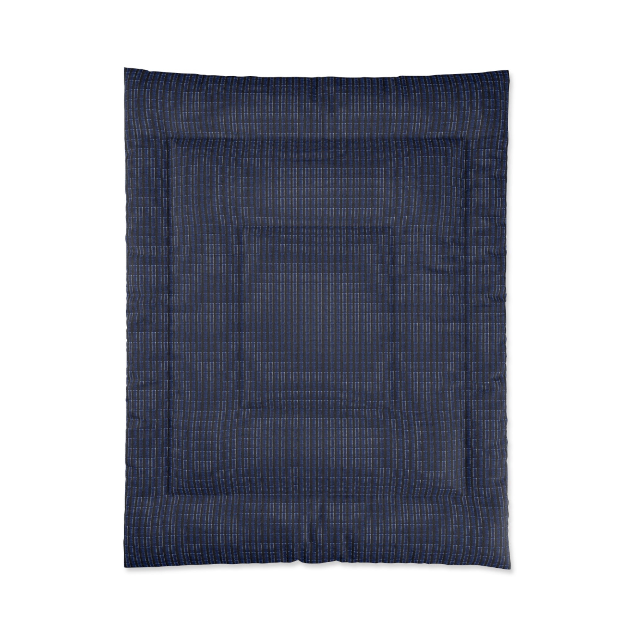 "Mississippi Midnight: Lovely Banjo Blues" Navy Plaid Comforter - Cozy Lightweight Bed Cover for Boys, Teens & Guest Rooms