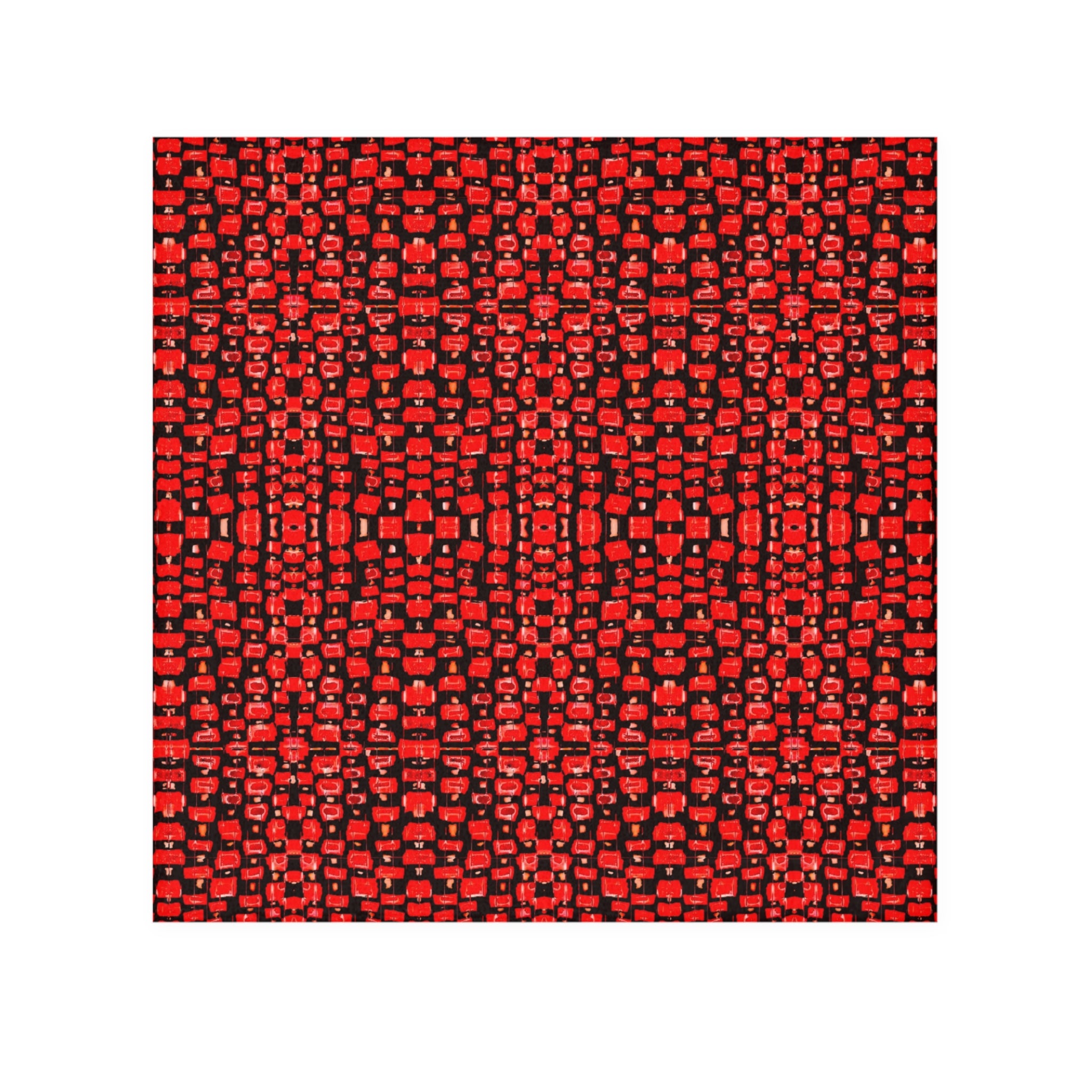 "Japanese Cherry Blossom" Red Mosaic Face Towel