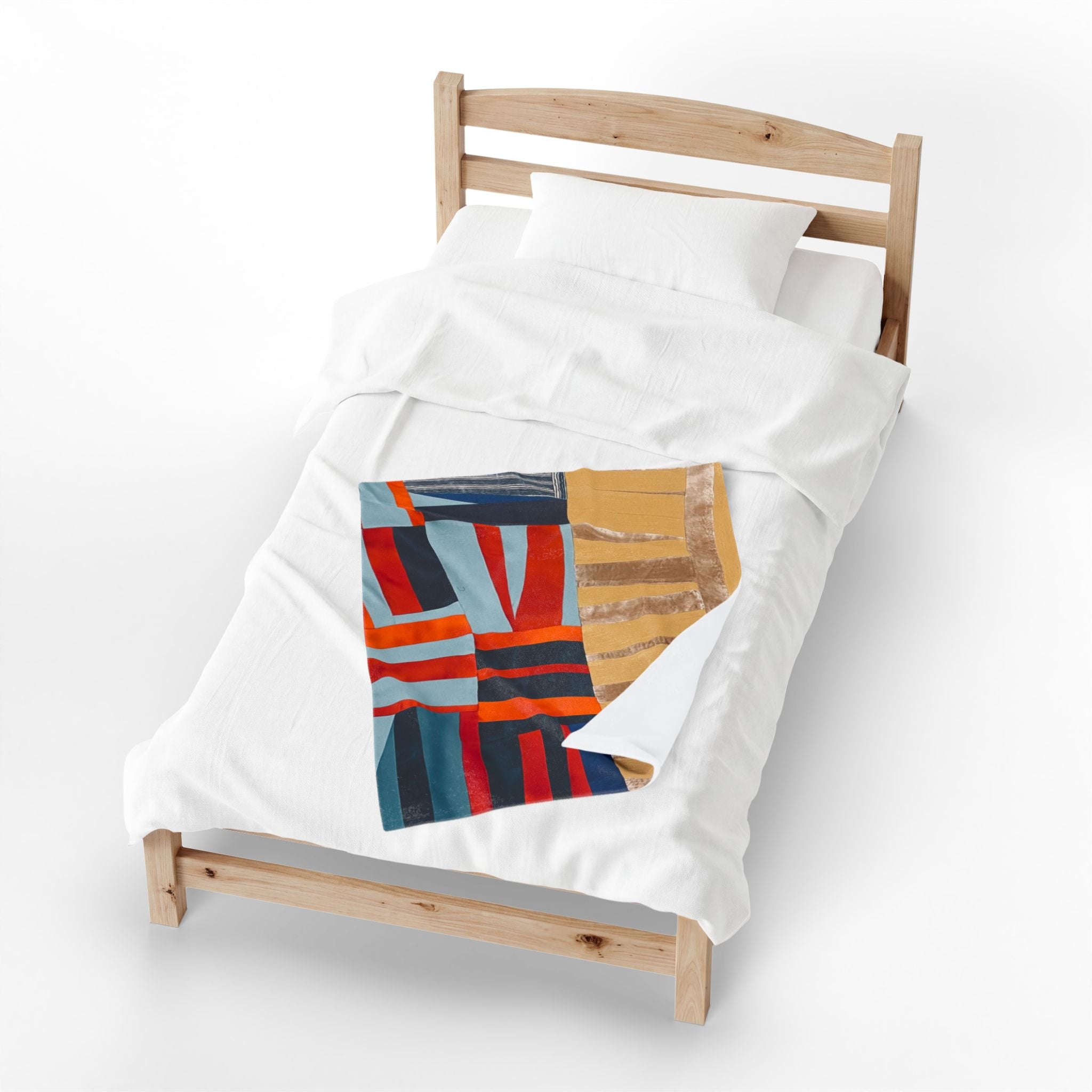 "Hannah and Samuel" Abstract Velvet Plush Blanket — Modern Geometric Throw for Living Room & Gift