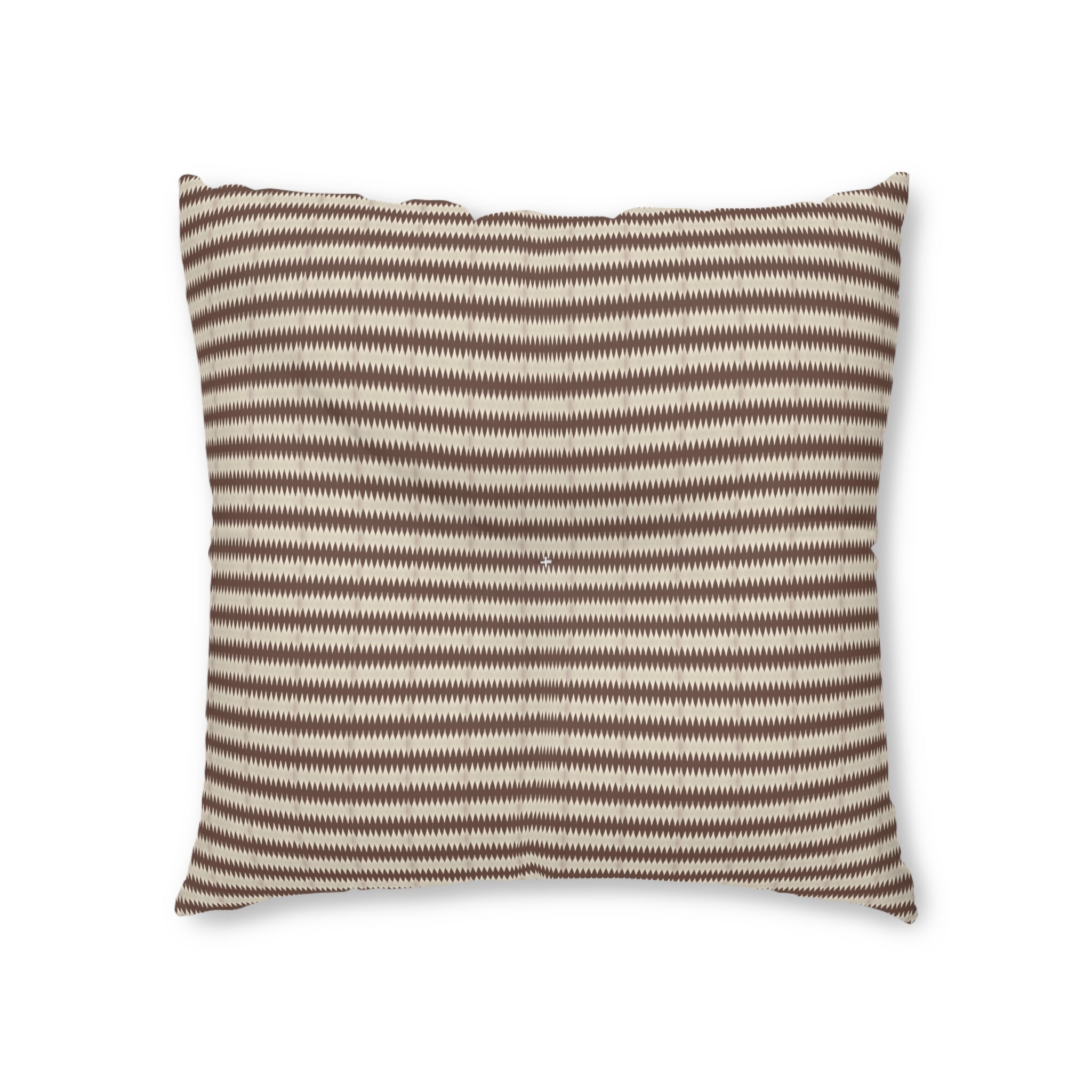 "Mississippi Morning" Striped Tufted Floor Pillow — Neutral Boho Square Cushion