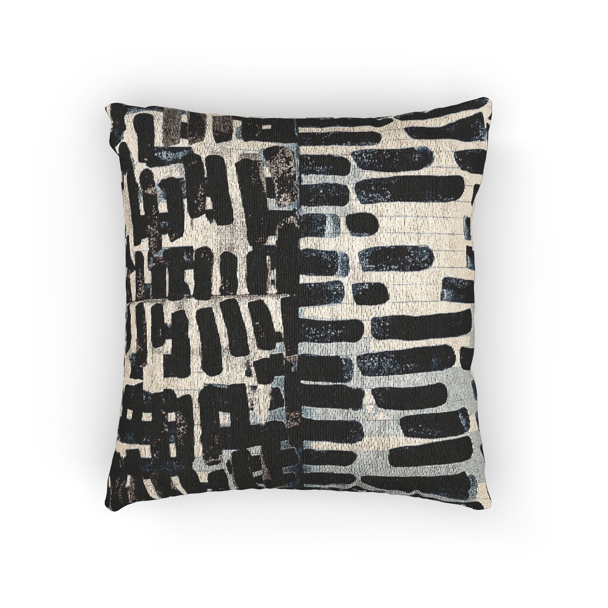 "Only My Notebook Knows How I Feel, My Heart Is On Every Page" Black and White Hand Painted Textile Woven Pillow