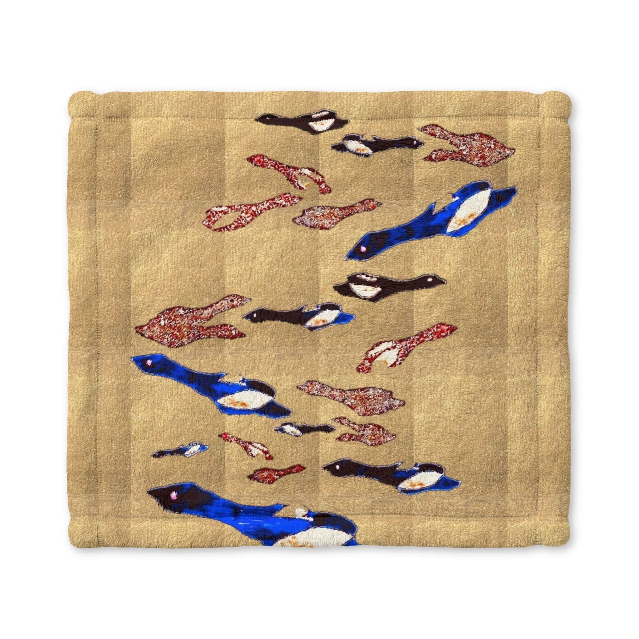 "Fly Me to the Moon" Minky Baby Lovey Blanket — Soft Blue Duckling Security Blanket for Newborns & Infants